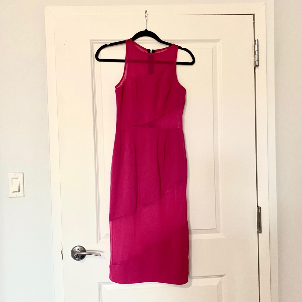 Jay Godfrey Magenta Midi Dress